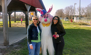 Linda Goyle, Melissa Summers and Easter Bunny